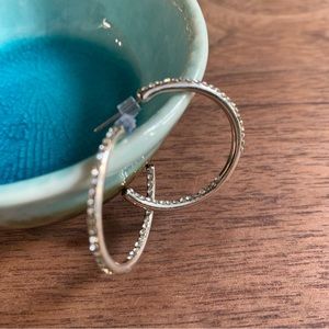 Silver hoops w stones